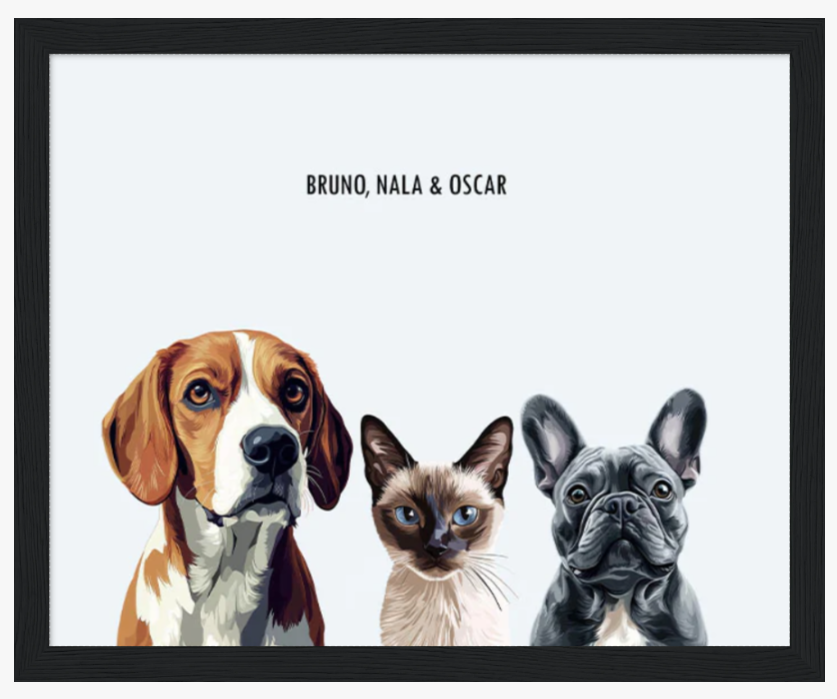 Triple Pet Portrait Wonder
