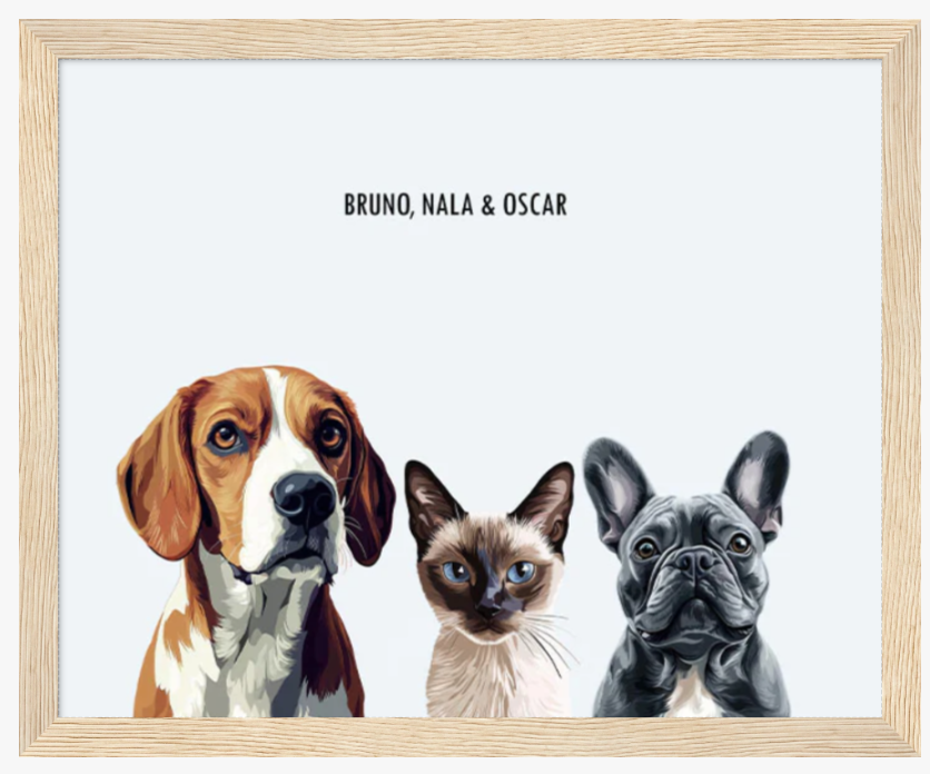 Triple Pet Portrait Wonder